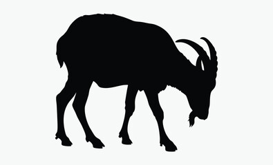 Goat silhouette, farm animal vector,goat silhouette vector illustration 