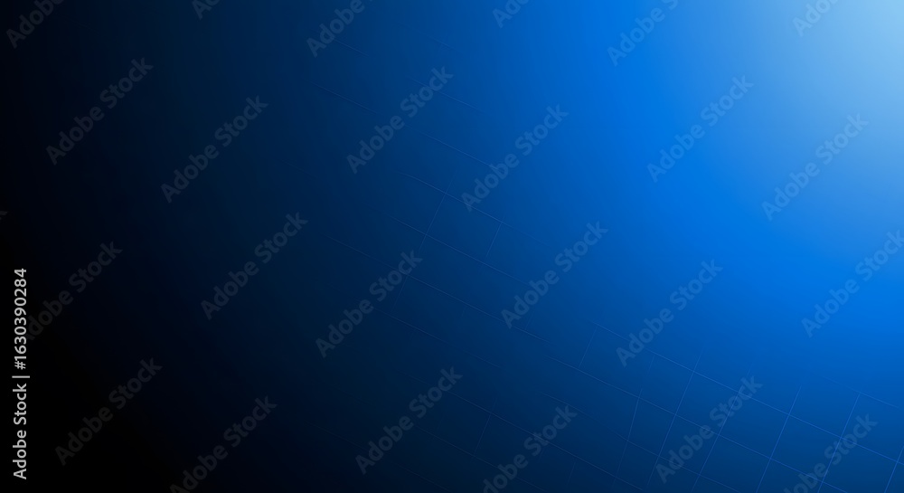 Poster an abstract blue background glows with soft rays of light, a colorful motion design