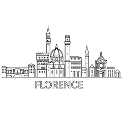 Obraz premium Florence city skyline vector on white background Vector line city skyline