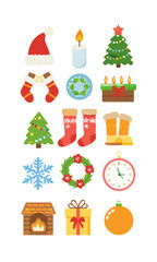 set of christmas icons