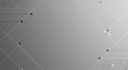 Abstract gray technology background with a digital network of connecting lines and dots.