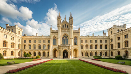 Obraz premium Historic Castle or Palace Facade in Classic European