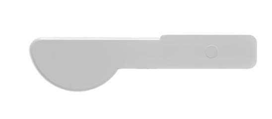 Plastic spatula for depilatory wax isolated on white, clipping path