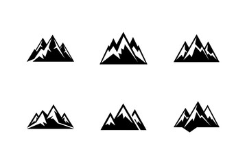 mountains icon isolated on white vector art