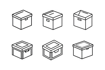 storage box line art vector illustration