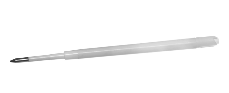  Push-button ballpoint pen refill isolated on white, clipping path