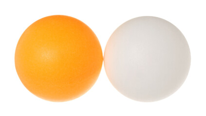 Two ping-pong ball isolated on white, clipping path	