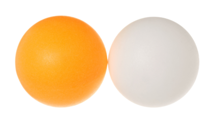 Two ping-pong ball isolated on white, clipping path	