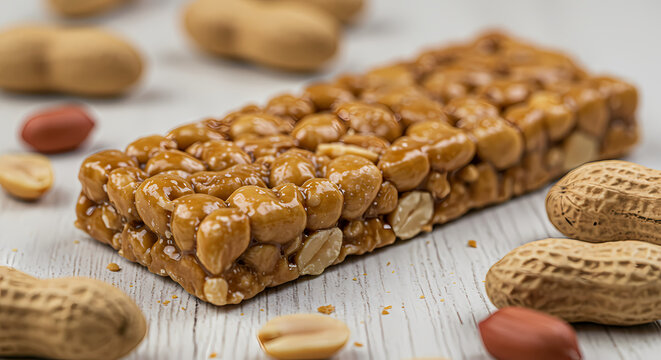 Pe de Moleque Pa&ccedil;oca and Raw Peanuts: A Traditional Brazilian Peanut Candy
