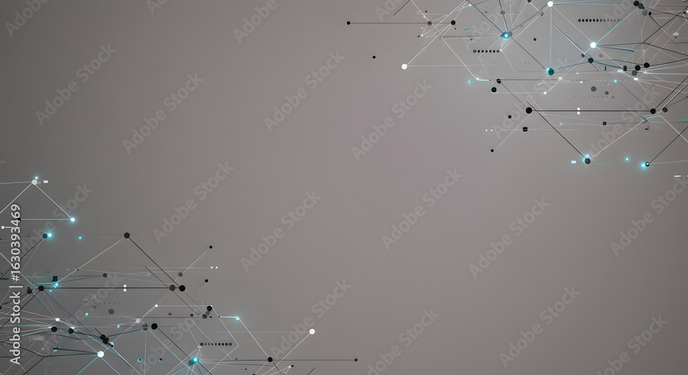 Aufkleber abstract futuristic technology background with a glowing digital network of interconnected nodes and