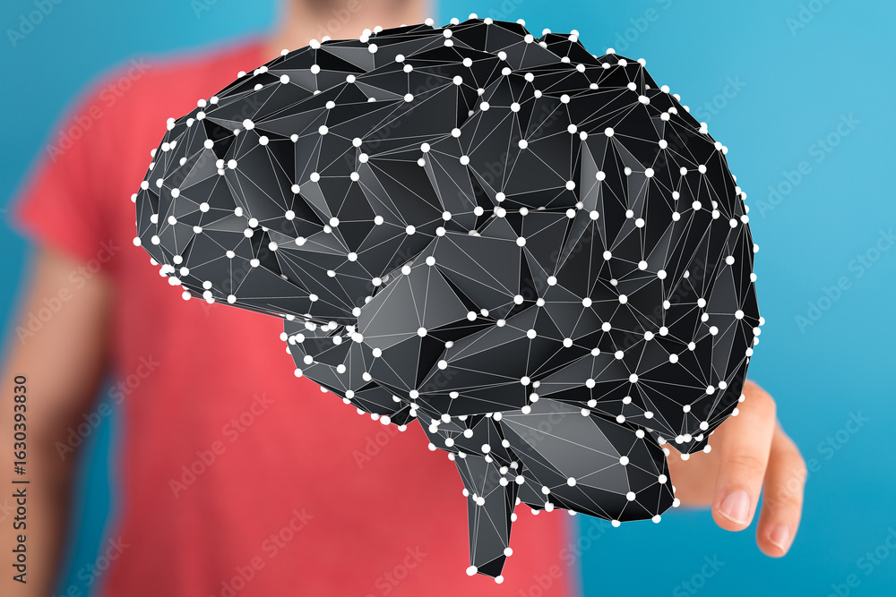 Aufkleber abstract brain model. concepts: ai, technology, neural networks, innovation, data science.