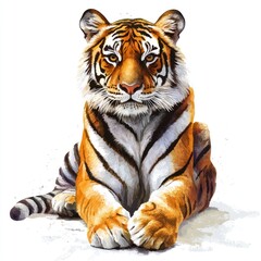 Fototapeta premium Tiger portrait, detailed, serene