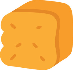 A cartoon-style square biscuit with a golden-yellow color and small decorative marks, designed in a soft flat illustration style.