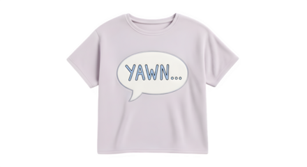 Light pink t shirt with a speech bubble graphic isolated on transparent background
