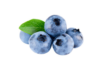 Blueberry fruit isolated on transparent background. Png format