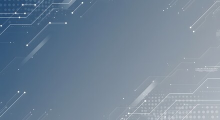 Futuristic technology background with abstract digital circuit board elements and data network connection lines.