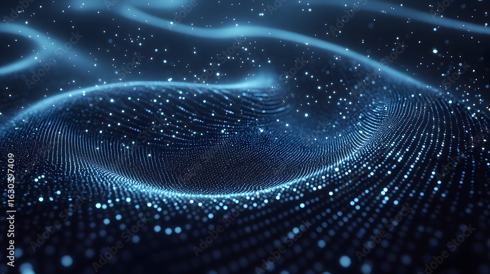 Aufkleber abstract background with dynamic particles swirling bright cosmic energy motion pattern