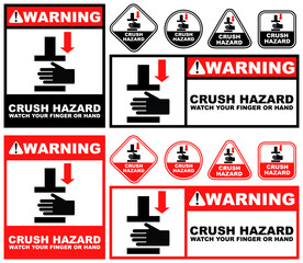 Set Collections crush hazard warning sign template design vector illustration