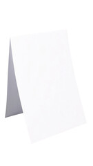 Blank white folded paper for message, invitation, or greeting on transparent background
