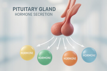 Pituitary Gland Hormone Secretion - Anatomical Illustration [Illustration]