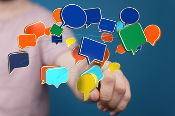 Connecting people through diverse conversations and ideas.  Modern communication concept.