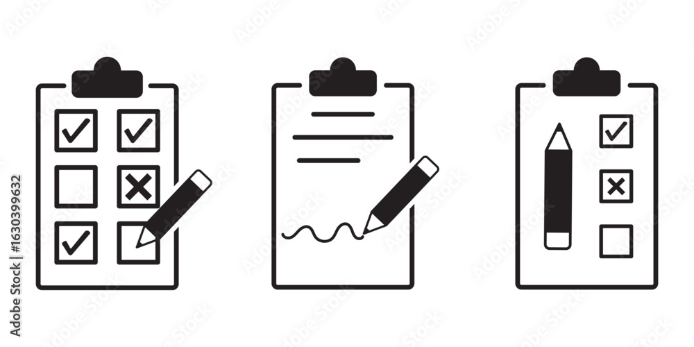 Poster checklist icon vector. task management symbol design . survey icon vector solid logo illustration. l