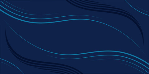 Abstract background with lines and waves. Event poster. Medium banner size. Vector background for brochure, booklet, flyer. Abstract element for design. Dark and bright blue color