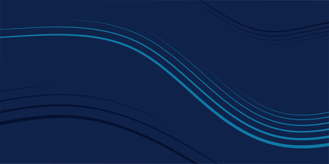 Abstract background with lines and waves. Event poster. Medium banner size. Vector background for brochure, booklet, flyer. Abstract element for design. Dark and bright blue color
