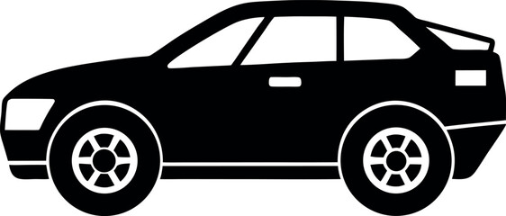 black car isolated on white