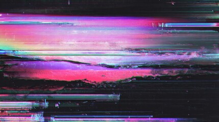 Abstract digital glitch art landscape