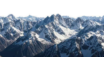 Fototapeta premium Snowy mountain peaks isolated on transparent background