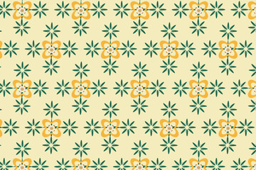 Cultural Tribal Simple Floral Geometric Motif Seamless Pattern