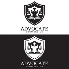 Advocate Law Firm Logo with Scales of Justice and Graduation Cap Design Presentation