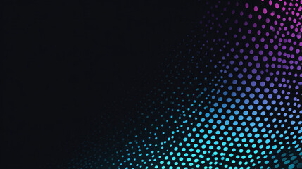 Fototapeta premium Seamless halftone dotted digital technology modern trendy futuristic banner design. Cyberpunk and retrowave header design for technology, hi-tech and science concept. Vector illustration
