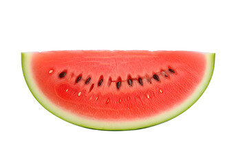 Freshly Cut Watermelon Slice with Black Seeds.
