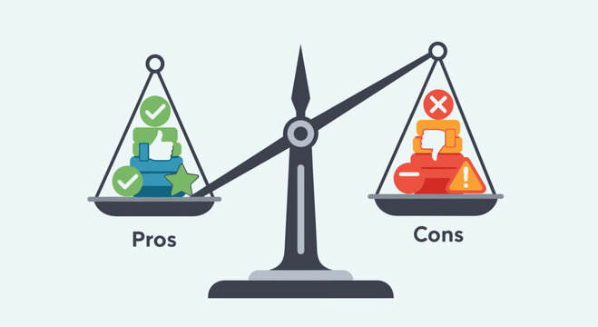 Comparing Pros And Cons Balancing Scale For Decision Making Diagram