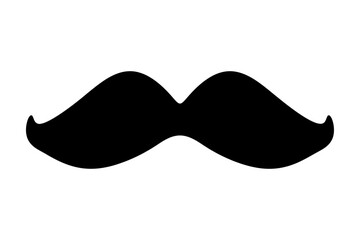 Mustache Icon. Facial Hair Symbol Isolated on Transparent Background for App, Web, and Graphic Design. Vector Illustration