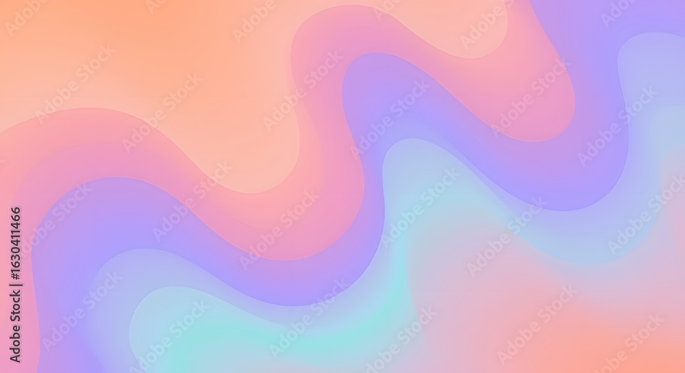 Poster vibrant abstract background with smooth flowing pastel waves. a soft colorful gradient mesh of orang