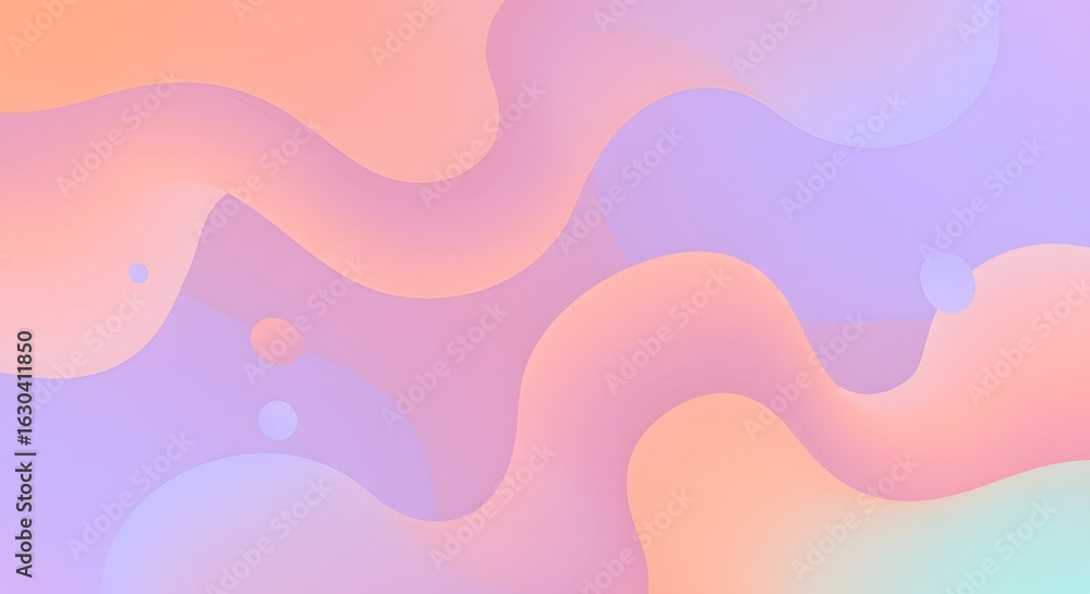 Poster abstract fluid background with soft pastel color gradients. modern liquid wave shapes in a gentle pu