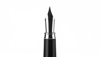Elegant Fountain Pen Tip on a Minimalistic White Background