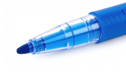 Blue Marker with Fine Tip and Transparent Body for Creative Use