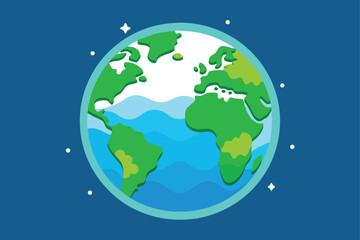Fototapeta premium Earth Globe with Nature Elements Vector