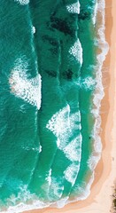Coastal waves, vibrant turquoise water