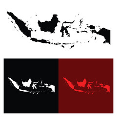 Vector silhouette of Indonesia map in clean style, suitable for educational, infographic, or geographic design purposes.
