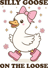 Silly Goose On The Loose Funny Goose Meme T-shirt Design