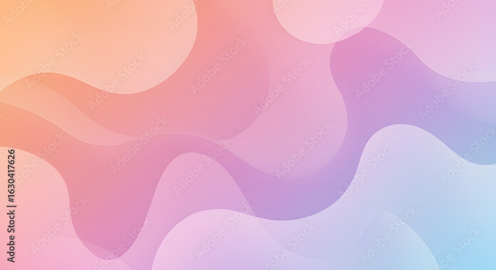 Poster soft pastel gradient background with dynamic flowing liquid shapes. a modern abstract vector illustr