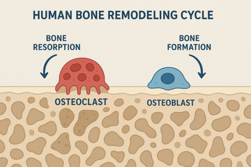 Human Bone Remodeling Cycle Diagram Illustration