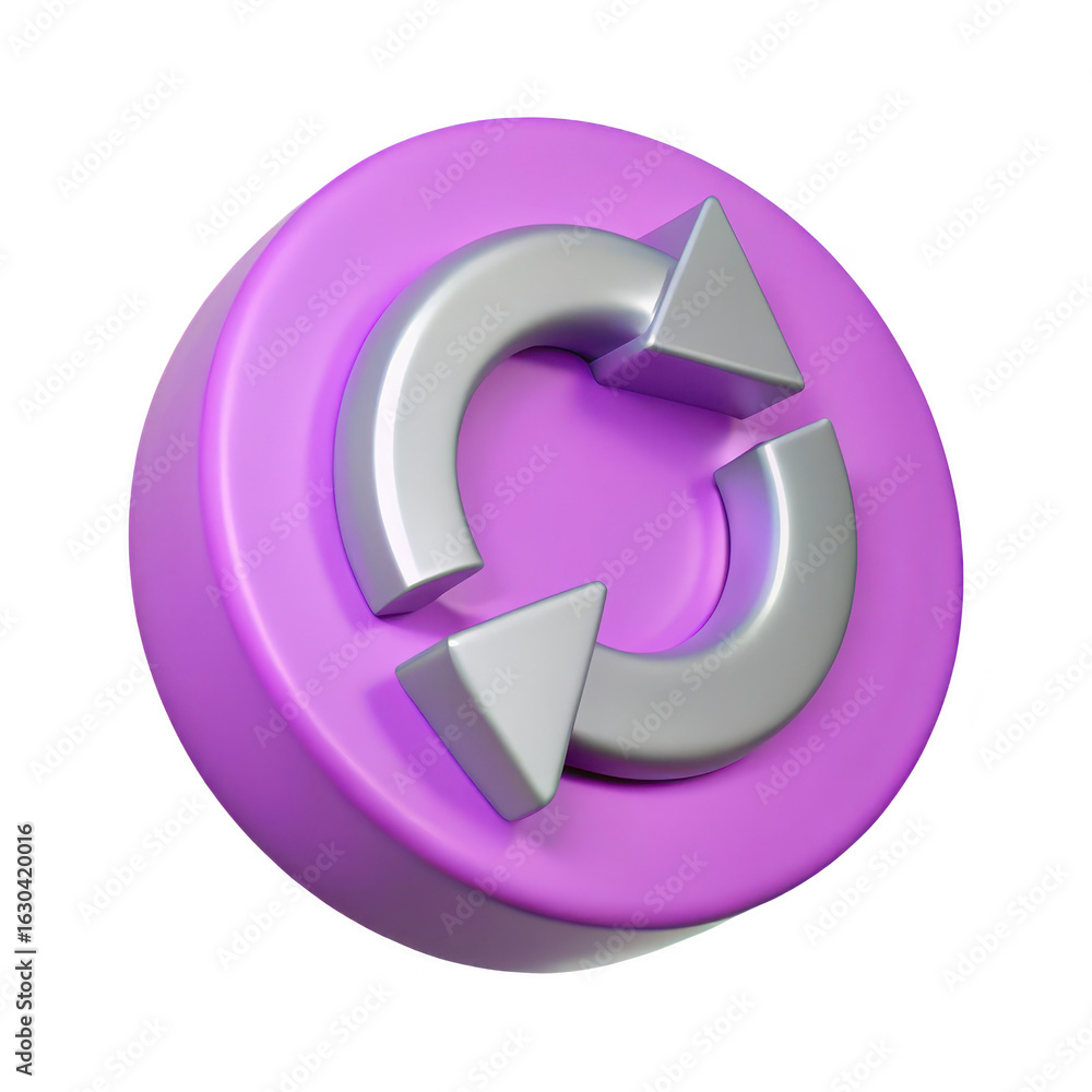 Poster 3d refresh icon isolated on transparent background