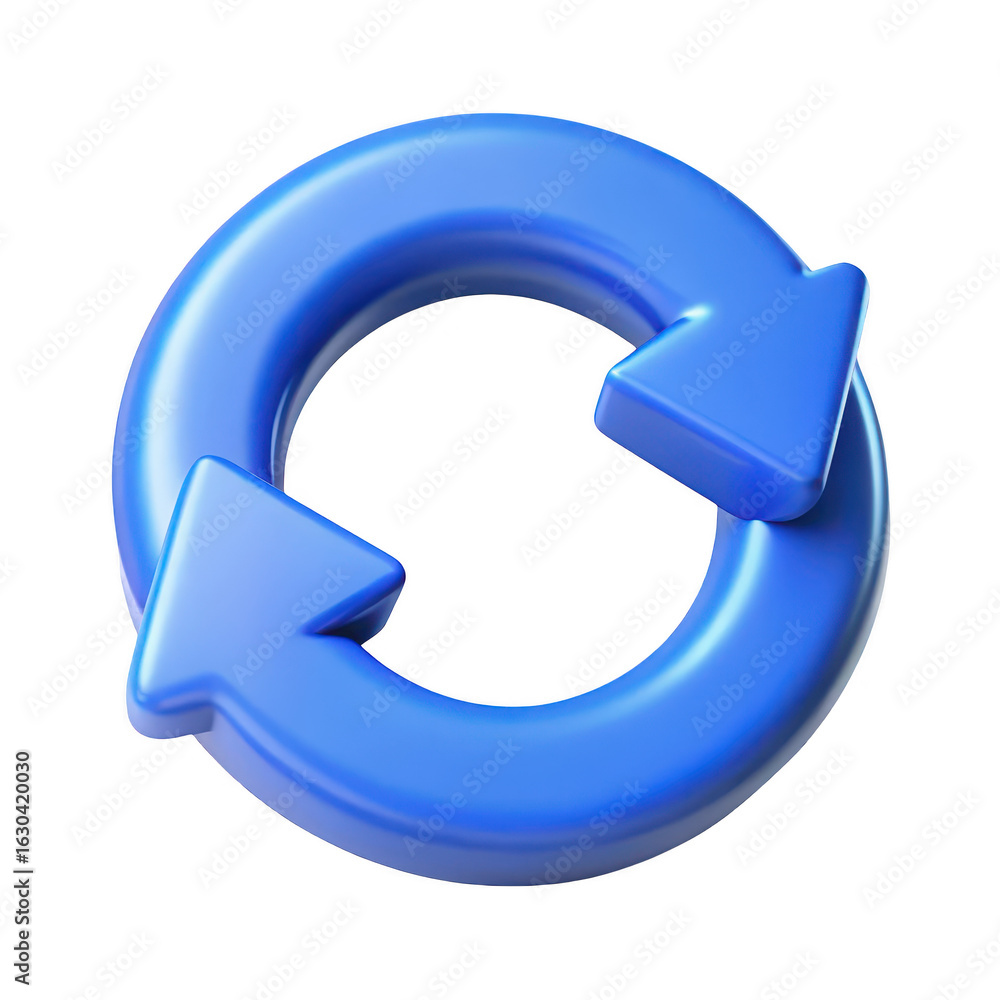 Poster 3d circular arrows isolated on transparent background