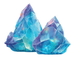 Obraz premium Stunning Blue Crystals Reflecting Light with Sharp Edges and Facets Creating an Iridescent Effect in a Natural Setting